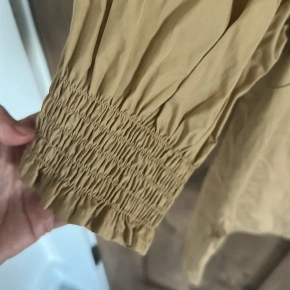 NWT Who What Wear Tan Puff Sleeve Blouse - Picture 8 of 14